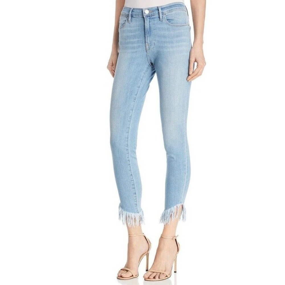 FRAME DENIM 👖 le high skinny fringe hem